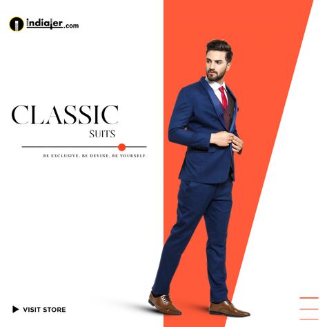 New Fashion Style Suit Sale Promotion Banner Template Free PSD - Indiater Fashion Poster Design Advertising, Behance Poster, Social Media Branding Design, Fashion Poster Design, Banner Design Inspiration, Fashion Banner, Graphic Design Flyer, Banner Ads Design, Simple Designs To Draw