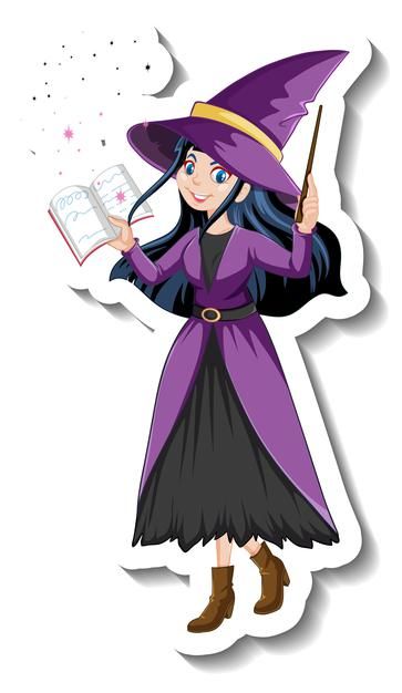 Witch Cartoon, Cartoon Witch, Premium Vector Cartoon, Witch Pictures, Beautiful Witch, Halloween Time, Vector Cartoon, Halloween Stickers, Cartoon Character