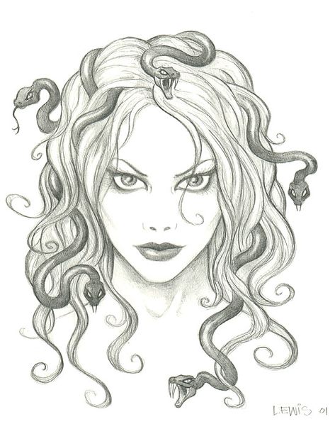 "Scott Lewis" Medusa - inspiring material for a future tattoo.:) I love the idea of a beautiful Medusa. Medusa Artwork, Medusa Drawing, Medusa Hair, Medusa Art, Medusa Tattoo, Face Sketch, Pencil Drawing, Future Tattoos, Snakes