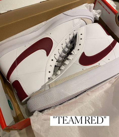 Nike Blazer Mid '77 Vintage curated on LTK Maroon Nike Blazers, Red Nike Blazer Outfit, Nike Blazer Mid 77 Red, Red Blazers, Nike Blazers Outfit, Blazer Shoes, Maroon Nike, Blazer Mid 77 Vintage, Nike Blazers