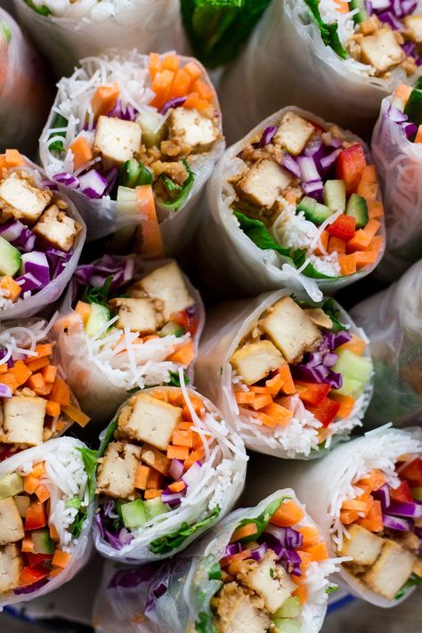 Rice Paper Rolls Recipes, Tofu Rice, Fraiche Living, Lazy Cat Kitchen, Salad Rolls, Cat Kitchen, Rice Paper Rolls, Savory Vegan, Lazy Cat