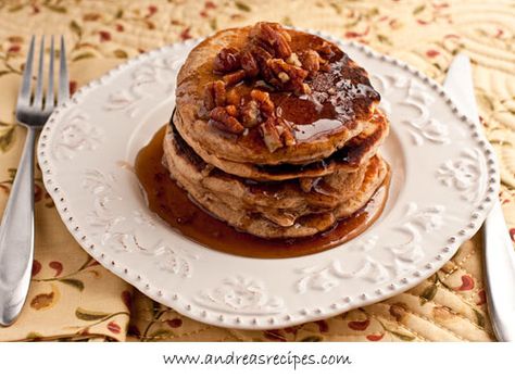 Pecan Pancakes with Butter Pecan Syrup Banana Pancakes Easy, Oatmeal And Banana, Pecan Syrup, Butter Pecan Syrup, Pecan Pancakes, Stack Of Pancakes, Banana Pancakes Recipe, Pancake Stack, Crepe Cakes