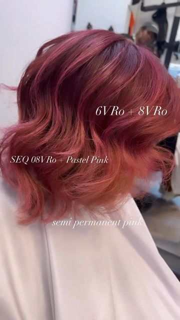 Redken on Instagram: "Violet Rose Dimension by #RedkenBrandAmbassador @rachel_redd 🇺🇸 using the Color Gels Lacquers + Shades EQ VRo shades. 🌹 Zone 1: Color Gels Lacquers 6VRo + 8VRo Tag a client below who would love this look. 💗" Redken Shades Formulas, Shades Formulas, Cosmetology Career, Shades Eq Formulas, Redken Shades, Redken Shades Eq, Violet Rose, Gel Lacquer, Semi Permanent