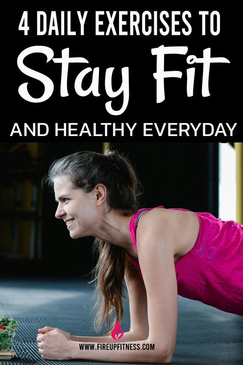 4 Daily Exercises to Stay Fit and Healthy: Simple Exercises at Home 🏋️‍♀️✨ Daily Workout Exercises, Best Daily Exercises For Women, Female At Home Workouts, Daily Workouts At Home, Exercises To Do Everyday, Starting Exercise When Out Of Shape, Best Exercise For Women, Quick At Home Workouts For Women, Daily Exercise Routines At Home