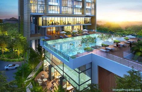 Wang Residence Podium Swimming Pool. Condominium Pool Design, Penthouse Restaurant, Hotel Presentation, Circular Landscape, Home Architecture Styles, Landscape Interior, Hotel Swimming Pool, Building A Swimming Pool, Nyc Interior Design