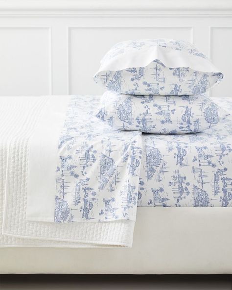 Lily Blue, Goose Down Pillows, Country Bedding, Coastal Room, Serena Lily, King Sheets, Dorm Room Inspiration, Serena And Lily, College Room