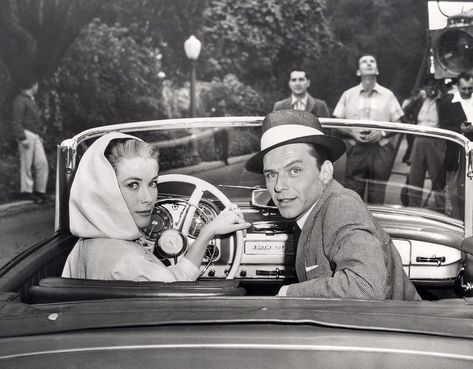 Driving to the weekend in style in a 1955 Mercedes-Benz 190 SL Roadster with Grace Kelly and Frank Sinatra on the set of Grace’s last movie… To Catch A Thief, Gary Cooper, Bing Crosby, Secret Relationship, Clark Gable, Ava Gardner, Cary Grant, Princess Grace, People Sitting