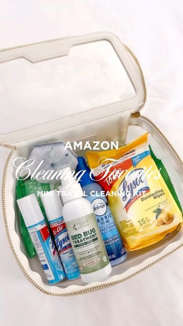 Julianna Christensen on Instagram: "I love packing a mini cleaning kit when traveling ✈️🤍. Hotel staff are AMAZING, but they are busy 🫶, so I love to take 10 minutes when I get to my hotel to clean. I feel so much for comfortable during my stay! EVERYTHING in today’s reel is on my AMZ Storefront under the “Mini Cleaning Kit” category! 🎉GIVEAWAY🎉 Giving away 2x $150 Amazon gift cards! Just like, save, and tag two friends in today’s reel! Winner announced January 24th. ✨ ✨ #amazonfinds #amazonmusthaves #amazonmusthave #amazonfavorites #amazonfavorite #cleanwithme #travelsize #travelsized #travelessentials #travelessential #packwithme #cleaningmotivation #cleaningtips #cleaningtip #cleaningtipsandtricks #cleaningproducts #amazontravel #amazontravelfinds #cleaningkit #cleaningkits #cleanin Travel Kit Gift, Weird Things On Amazon, Hotel Cleaning, Cruise Essentials, Travel Bag Essentials, Travel Necessities, Amazon Travel, Packing For A Cruise, Travel Finds