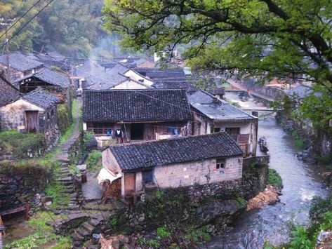 Chinese Countryside House, Chinese Countryside, Chinese Village, Countryside Village, Chinese Picture, China Architecture, Ancient Village, Snow Girl, Chinese Garden