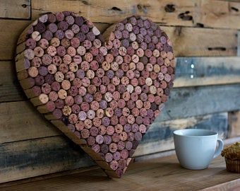 Gifts for wine enthusiasts Cork art for by DesertCoastalStudios Wine Cork Heart, Wine Cork Wedding, Wine Corks Decor, Wine Cork Trivet, Cork Heart, Wine Cork Christmas Tree, Cork Christmas Trees, Wine Cork Wreath, Wine Cork Ornaments