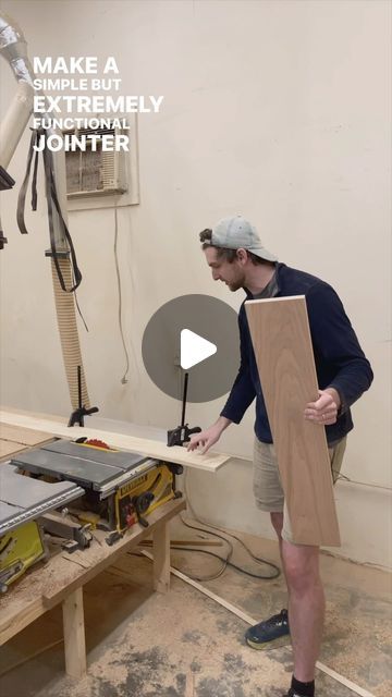 Thomas Orr on Instagram: "Turn your table saw into a jointer with a piece a plywood. This is super super simple and works very well! As long as your factory edge is straight you should have no problems jointing whatever you want! Obviously a real jointer is superior but in a pinch this works super super well! . . . #woodworker #woodworking #woodwork #woodworkingtools #woodworkingtips #woodworkingcommunity #jointer #woodworkingjoints" Plywood Table, Table Saws, Woodworking Joints, Table Saw, Saws, Straight Edge, Woodworking Tips, Super Simple, Woodworking Tools