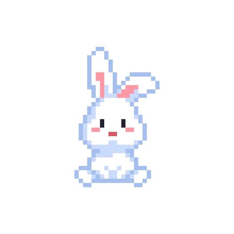 Rabbit Pixel Art, Pixel Bunny, Pixel Art Ideas, Art Rabbit, All About Rabbits, Bunny Art, Cross Stitch Animals, Cute Rabbit, Cute Art Styles