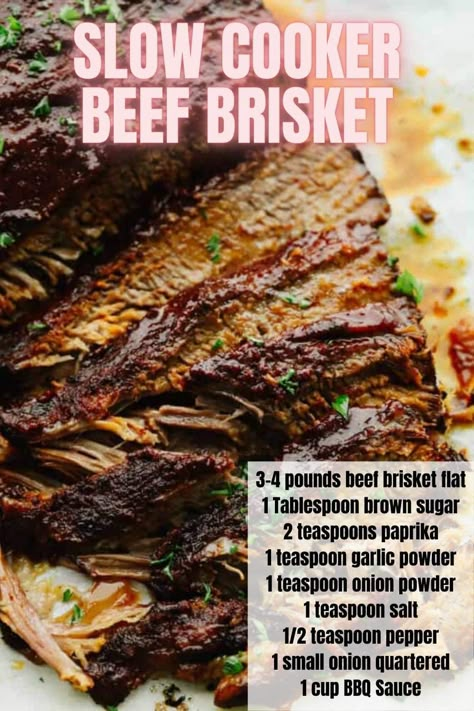 Brisket Recipes Crockpot, Beef Brisket Slow Cooker, Slow Cooker Brisket Recipes, Slow Cooker Beef Brisket, Brisket Crock Pot, Roast Brisket, Slow Cooker Brisket, Homemade Bbq Sauce Recipe, Crock Pot Beef