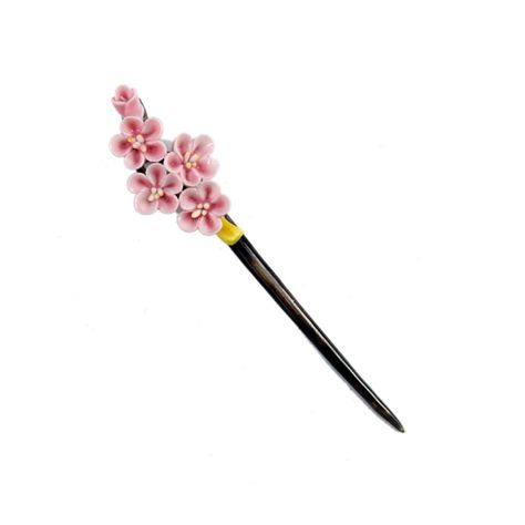 Cherry Blossom hair pin Marinette Aesthetic, Zelda Au, Hair Chopsticks, Pink Flower Hair, Head Ornaments, Style My Hair, Chopstick Hair, Chop Sticks, Flower Diy