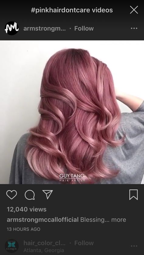 Pinkish Purple Hair, Dusty Rose Hair Color, 2013 Hairstyles, Guy Tang Hair, Dusty Rose Hair, Rose Hair Color, Bob Hairs, Blonde Colors, Frozen 2013