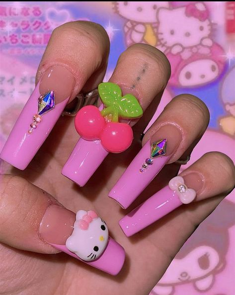 Deco Nails, Fantasy Nails, Place Holder, Cute Acrylic Nail Designs, Y2k Nails, Kawaii Nails, Glam Nails, Square Acrylic Nails, Fire Nails