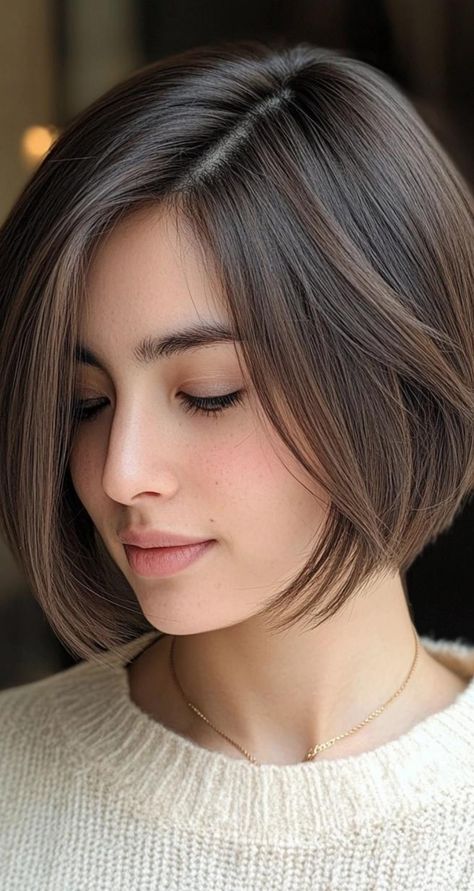 Chin Length Layered Bob, Bob Haircuts For Fine Hair, Modern Bob, Haircuts Ideas, Bob Cuts, Chin Length, Bob Haircut For Fine Hair, Chin Length Bob, Haircut Inspiration