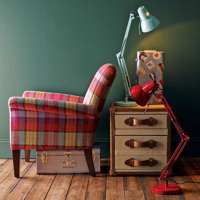 Tartan Chair, Tartan Decor, Plaid Chair, Love Chair, Painted Chairs, Tartan Fabric, Style Deco, Comfy Chairs, Arm Chairs