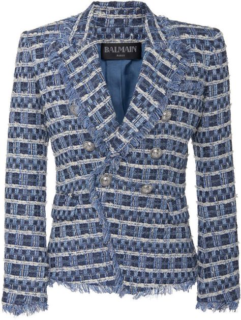 Chanel Blazer Outfit, Tweed Outfits, Blackpink Inspired Outfits, Chanel Blazer, V Fashion, Balmain Jacket, Balmain Fashion, Coco Chanel Fashion, Balmain Clothing