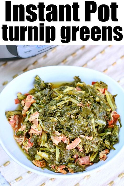 Turnip Greens Recipe, How To Cook Turnips, Turnip Recipes, How To Cook Greens, Turnip Greens, Turnips, Electric Pressure Cooker, Instant Pot Dinner Recipes, Collard Greens