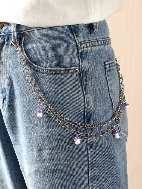 Belt Loop Chain, Chains Pants, Jean Chains, Trouser Chain, Jeans Chain, Pants Chain, Pant Chains, Belt Chain, Mushroom Jewelry