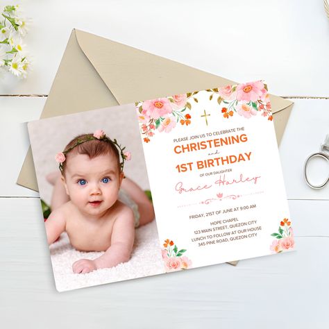 Introducing our Flower Theme Birthday Party and Christening Invitation Card Template! 🎈✨ Crafted using Canva, this customizable template lets you tailor every detail to match your celebration flawlessly.

Size: Available in 3r or 5 x 3.5 inches.

For inquiries, email talktocustique@gmail.com or visit our shop at Raket PH: raket.ph/custique.

Remember, for personal use only. Reselling, sharing, or any commercial use is strictly prohibited. Let's make your birthday party extra special! 🎉 Flower Theme Birthday Party, Christening Invitation Template, Raket Ph, Christening Invitation, Flower Theme, Invitation Card Template, Theme Birthday Party, 1st Birthday Party, Theme Birthday