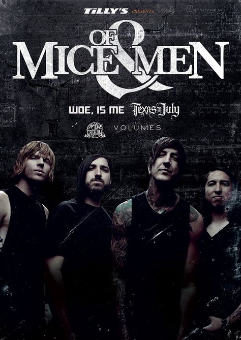 Of Mice And Men Band, Woe Is Me, Mice And Men, Vans Warped Tour, Music Concert Posters, Hot Band, Warped Tour, Of Mice And Men, Cover Story