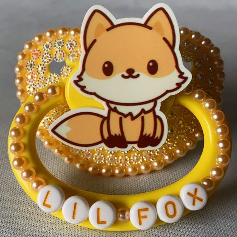 Fox adult deco pacifier. SOLD! $25, USA/International, Free shipping+Discreet shipping Fox Regressor, Fox Pacifier, Adult Pacifier Deco, Age Dreaming, Deco Pacifier, Pet Regression, Bling Pacifier, Adult Pacifier, Calico Critters Families