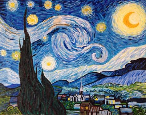 Van Gogh Starry Night Painting, Vincent Van Gogh Starry Night, Starry Night Art, Starry Night Painting, Dream Painting, Arte Van Gogh, The Starry Night, Van Gogh Paintings, Van Gogh Art