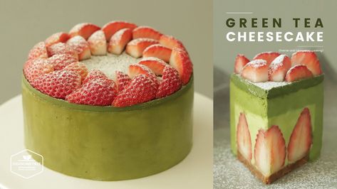 In Cooking Tree, No-Bake Strawberry Green tea (Matcha) Cheesecake is on the menu, and we'll show you how to make them from scratch. The post No-Bake Strawberry Green tea (Matcha) Cheesecake appeared first on Cooking Tree. Strawberry Matcha Cheesecake, Korean Pastry, Strawberry Green Tea, Green Tea Cheesecake, Cheesecake Decoration, Matcha Strawberry, Cooking Tree, Matcha Cheesecake, Green Tea Matcha