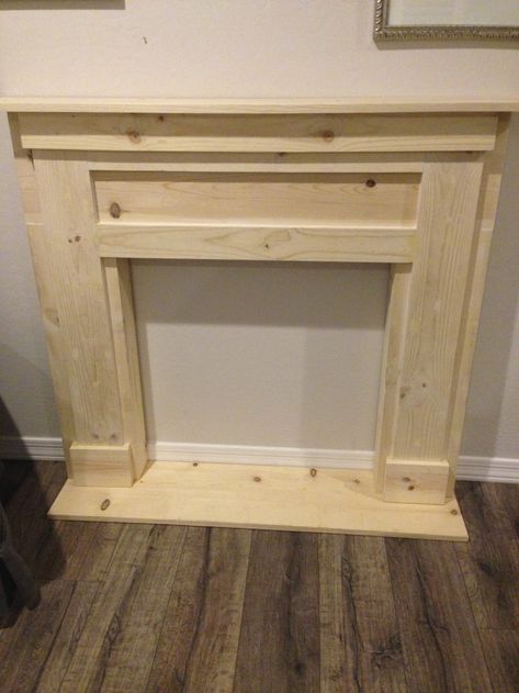 False Fireplace Mantel, Ikea Mantle Hack, Diy Fireplace Shelf, Fake Brick Fireplace Ideas, Diy Mantel Fireplace How To Build, Build A Mantle Diy, How To Build A Fireplace Mantle, Diy Fake Fireplace Mantle, Diy Mantle Surround