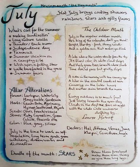 July Magical Correspondences, July Witchcraft, July Correspondences, Monthly Correspondences, July Magic, Spirituality Notes, Daily Correspondences, Spiritual Essentials, Hearth Witch