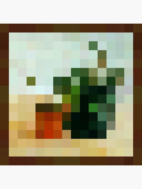 Minecraft Vines Pixel, Minecraft Painting In Game, Minecraft Painting Pixel Art, Minecraft Painting Template, Plant Minecraft, Painting Pixel Art, Minecraft Painting, Painting Minecraft, Minecraft Room Decor