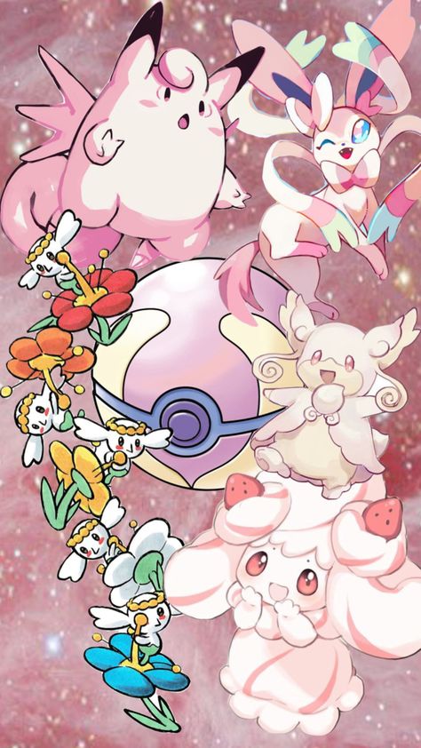 Fairy Pokemon Wallpaper, Flamingo Pokemon, Pokemon Fairy Type, Alcremie Pokemon, Fairy Pokemon, Create A Pokemon, Pokémon Wallpapers, Deviantart Pokemon, Fairy Type Pokemon