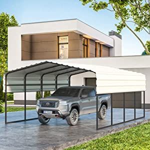 Galvanized Metal Roof, Carport Canopy, Portable Garage, Car Shelter, Steel Roof, Metal Carports, Car Canopy, Metal Garages, Outdoor Equipment