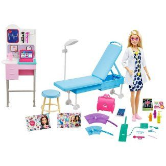 Barbie Hospital, Doctor Doll, Barbie Careers, Doctor Coat, Barbie Playsets, Girl Hair Colors, Barbie Doll Set, Chelsea Doll, Barbie Doll Accessories