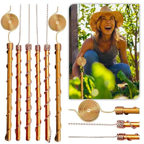 PRICES MAY VARY. PREMIUM COPPER RODS FOR GARDEN: Our CopperCore Antennas, Mixed style, are 99.9% pure copper rods for garden use. These copper plant stakes are designed for boosting plant health and yield, making them essential copper garden tools. Our copper gardening antenna, made of pure copper wires intricately wound clockwise around sturdy copper sticks, is designed to boost crop growth in the northern hemisphere. ENHANCED COPPER FOR PLANTS: We utilize copper for plants in our unique design Copper Wire Garden, Electroculture Antenna, Copper Gardening, Copper Plant, Copper Garden, Copper Rod, Plant Stakes, Plant Health, Mix Style