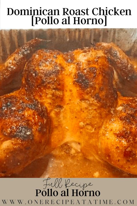 Delicious recipe for Dominican Style Roasted Chicken aka Pollo al Horno. Dominican Roasted Chicken, Dominican Baked Chicken Recipes, Puerto Rican Roasted Chicken, Dominican Baked Chicken, Puerto Rican Baked Chicken, Dominican Chicken, Whole Chicken Recipes Oven, Chicken Pot Pie Dinner, Dominicano Recipes