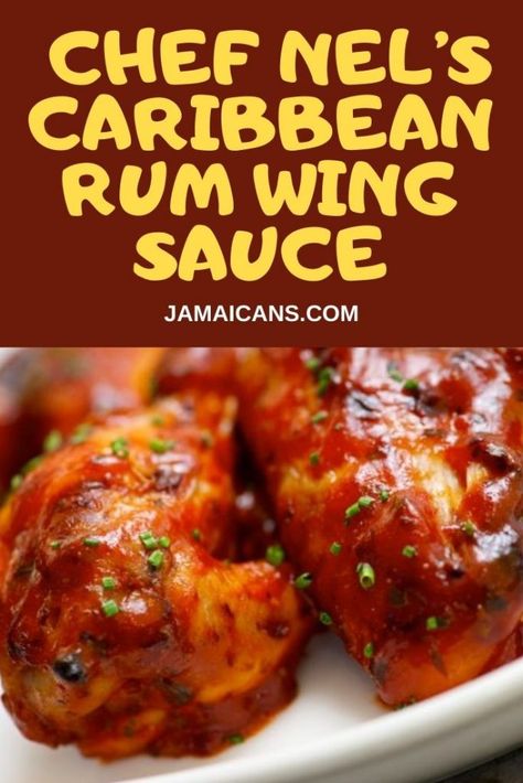 Rum Bbq Sauce Recipes, Carribean Sauce, Caribbean Dipping Sauce, Rum Chicken Recipes, Wing Sauce Ideas, Chicken Wing Sauces Homemade, Homemade Wing Sauce Recipes, Wing Flavors Sauces, Jamaican Sauce