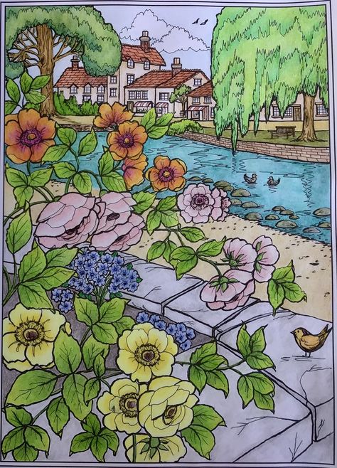 Village Charm , Teresa Goodridge Creative Haven Coloring Books, Adult Coloring Books, Adult Coloring, Coloring Books, Color