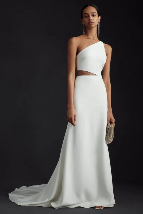 Flare Gown, Anthropologie Wedding, Affordable Wedding Dresses, Jenny Yoo, Stretch Crepe, Bridal Outfits, Wedding Gown, Fit & Flare, Wedding Modern