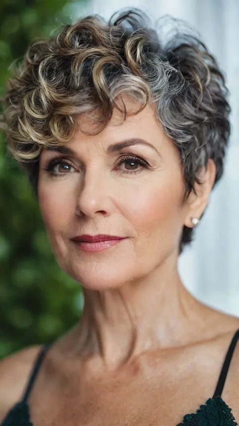 Short Curly Hairstyles For Women Over 60, Short Curly Gray Hair Over 50 Curls, Curly Pixie Hairstyles Over 50, Short Curly Haircuts For Women Over 50, Short Curly Gray Hair Over 50, Haircut Over 50, Short Permed Hair, Short Curly Hairstyles For Women, Grey Hair Over 50