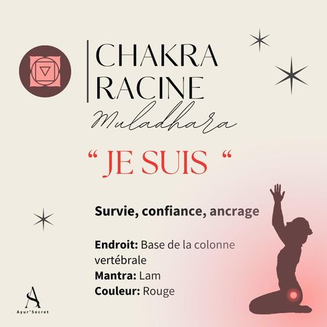 ✨ Le chakra racine, notre fondation énergétique, nous relie à la terre. Il est associé à nos besoins fondamentaux et à notre sentiment de sécurité. En équilibrant ce chakra, tu peux : ✨T’ancrer ✨ Renforcer ta confiance en toi ✨Réduire ton stress et l'anxiété Pratique des exercices de respiration, des postures de yoga comme la montagne, et connecte-toi à la nature pour renforcer ton chakra racine. #chakrahealing #rootchakra #chakrabalancing #chakrameditation #spiritualawakening #selfcare ... Meditation Nature, Chakra Racine, Chakra Healing, Yoga Meditation, Ayurveda, Mantra, Chakra, Meditation, Mindfulness