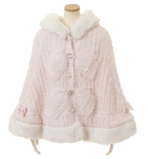 Hooded Sweater Coat, Japanese Sweet, Knit Poncho, Liz Lisa, Cape Coat, Ribbon Design, Dolce E Gabbana, Knitted Poncho, J Fashion