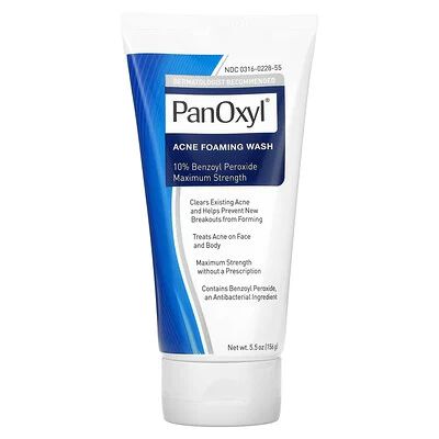 PanOxyl, Acne Foaming Wash, 10% Benzoyl Peroxide Maximum Strength, 5.5 oz (156 g) Must Have For College, Acne Skincare Products, Panoxyl Acne Foaming Wash, Benzoyl Peroxide Wash, Vitamin C Moisturizer, Makeup Beginner, Dry Shampoo Powder, Acne Face Wash, Acne Skincare