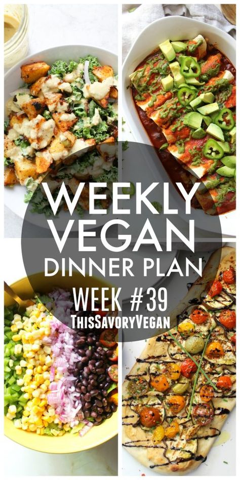 Weekly Vegan Dinner Plan #39 - This Savory Vegan Dinner Planning Weekly, Keto Vegan, Vegan Meal Plans, Vegetarian Meal, Healthy Recipies, Savory Vegan, Vegan Meal Prep, Vegan Meal, Vegan Keto