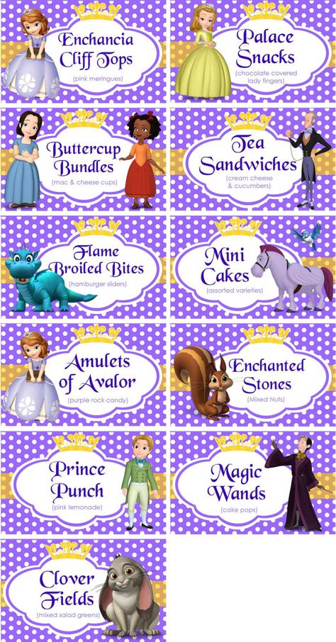 INSTANT DOWNLOAD Food Labels Disney Sofia by TreFratelliParties Princess Sophia Birthday Party Ideas, Sofia The First Birthday Party Ideas, Sofia The First Name Tag For School, Sofia The First Name Tags Free Printable, Princess Sofia The First Birthday Party, Sofia The First Template, Sophia The First Birthday Party Ideas, Sofia The First Food Ideas, Sofia The First Birthday Party Food