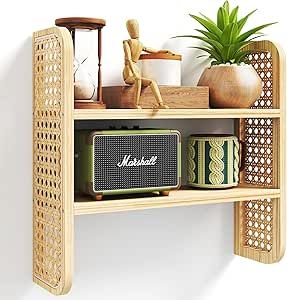 Rattan Floating Shelf, Rattan Bathroom Decor, Decorative Floating Shelves, Boho Shelves, Shelves For Kids Room, Bookshelf Wall Mounted, Rattan Bookshelf, Rattan Wall Shelf, Bathroom Floating Shelves