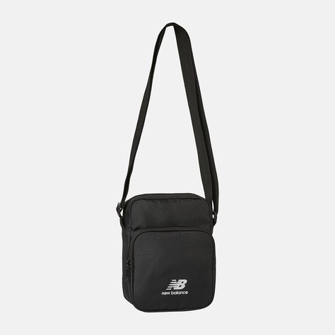 Sling Bag, LAB23124BK Black Nylon Shoulder Bag For Streetwear, Unisex Sling Bag, Techwear Sling Bag, Black Techwear Bag With Zipper Closure, Sling Bag Black, Simple Man, Men's Bags, Sling Bag, New Balance