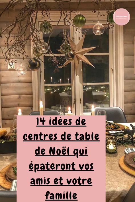 Laissez la nature vous inspirer pour votre centre de table des fêtes. Mélangez des tons neutres avec des boisés, ajoutez des branches vertes et des rennes miniatures. Surprenez avec un centre flamboyant illuminé, orné de verdure suspendue pour une ambiance festive. Terminez avec la douce lueur des bougies pour un dîner enchanteur ✨🌿. Deco Table Nature, Table Nouvel An Decoration, Deco Noel Table, Centre Table Noel, Decoration Table Noel, Noel Diy, Xmas Deco, Nature Table, Decoration Inspiration